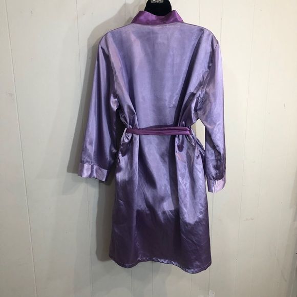 Purple Satin Belted Robe Small Medium - Picture 2 of 6